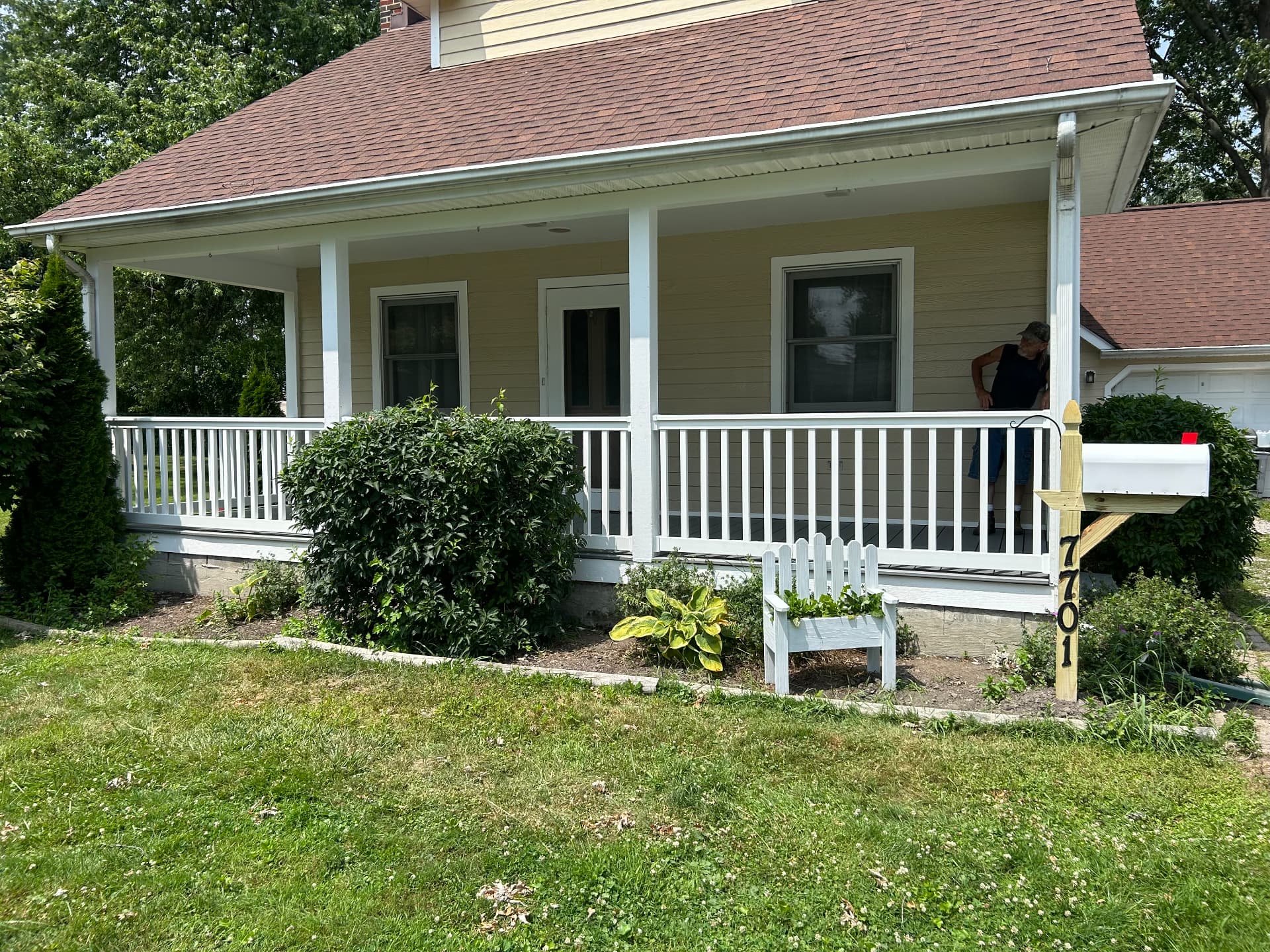 Covered Front Porch & Railing